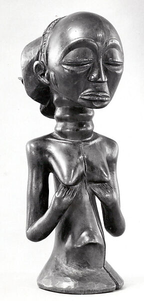 Half Figure: Female, Wood, metal studs, pigment, Luba peoples 