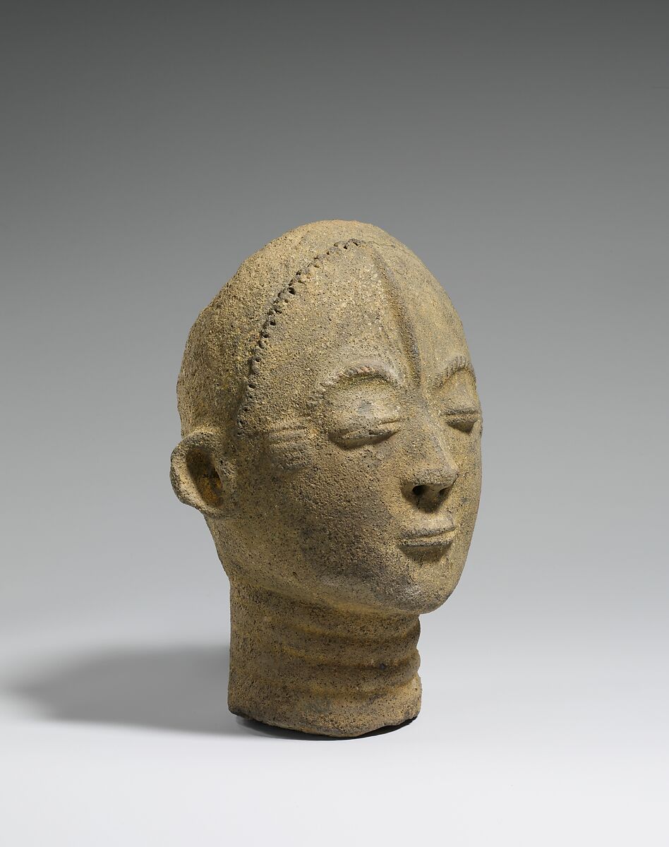 Nsodie (memorial head), Akan artist, Terracotta, Akan peoples