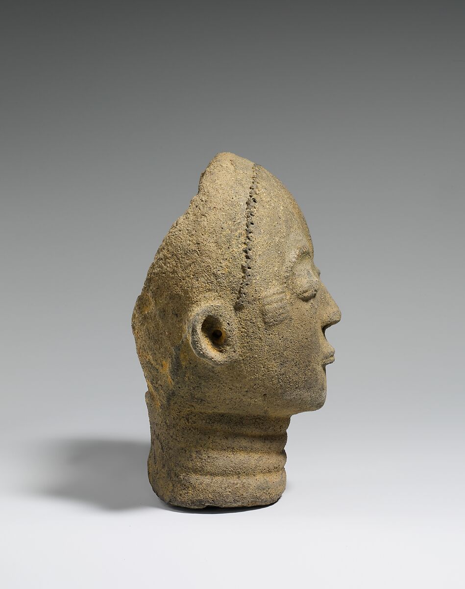 Nsodie (memorial head), Akan artist, Terracotta, Akan peoples