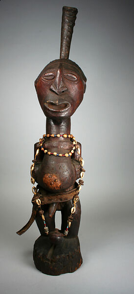 Power Figure: Male (Nkisi), Wood, horn, string, shells, seeds, nut, grass, pigment(?), hide, hair, Songye peoples 