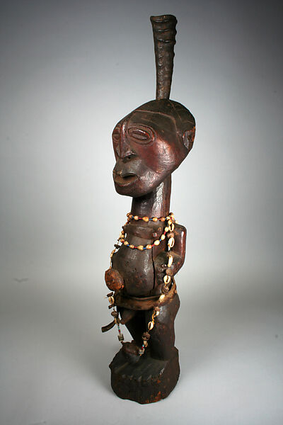 Power Figure: Male (Nkisi), Wood, horn, string, shells, seeds, nut, grass, pigment(?), hide, hair, Songye peoples
