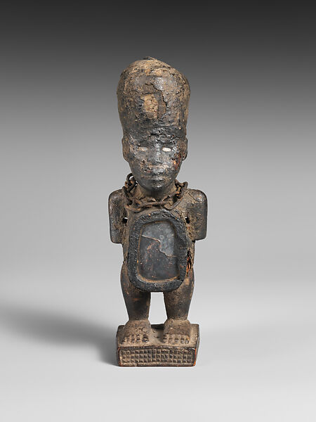 Power Figure: Male (Nkisi), Wood, glass, metal, cloth, organic matter, Kongo peoples 