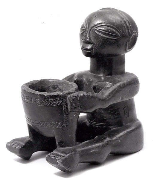 Divination Vessel: Seated Female Figure (Mboko), Wood, Luba peoples