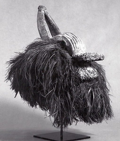 Helmet Mask, Kutep artist, Wood, abrus seeds, fiber, Kutep peoples