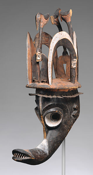 Helmet Mask (Mgbedike), Iweze of Ogbunike, Wood, pigment, iron, Igbo peoples,  Onitsha group 