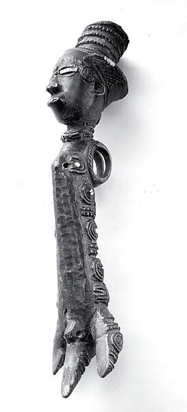 Figure: Male, Wood, beads, copper, resinous substance, Dengese peoples