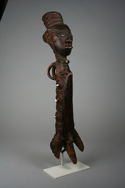 Figure: Male, Wood, beads, copper, resinous substance, Dengese peoples 