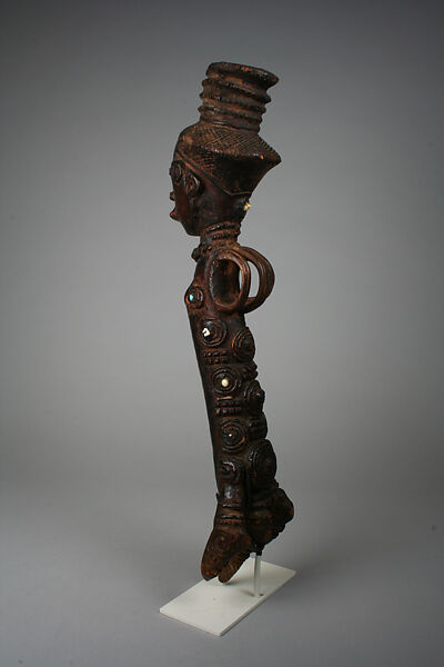 Figure: Male, Wood, beads, copper, resinous substance, Dengese peoples