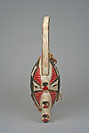 Mask: Yam Knife, Wood, pigment, kaolin, raffia, Igbo peoples, Afikpo group
