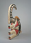 Mask: Yam Knife, Wood, pigment, kaolin, raffia, Igbo peoples, Afikpo group