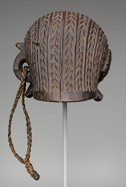 Royal vessel, Luba artist, Wood, plant fiber, Luba peoples