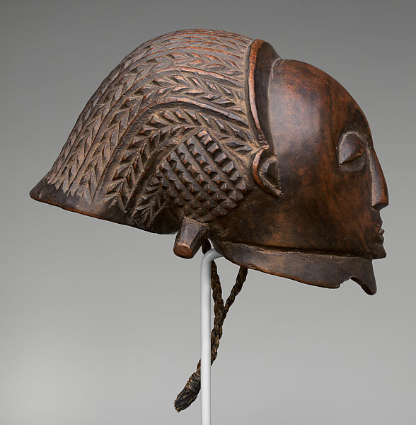 Royal vessel, Luba artist, Wood, plant fiber, Luba peoples