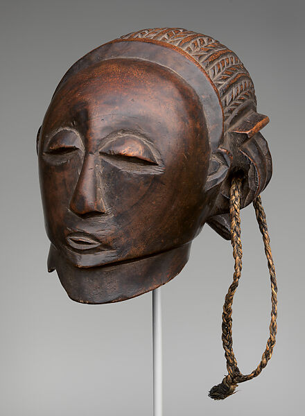 Royal vessel, Luba artist, Wood, plant fiber, Luba peoples