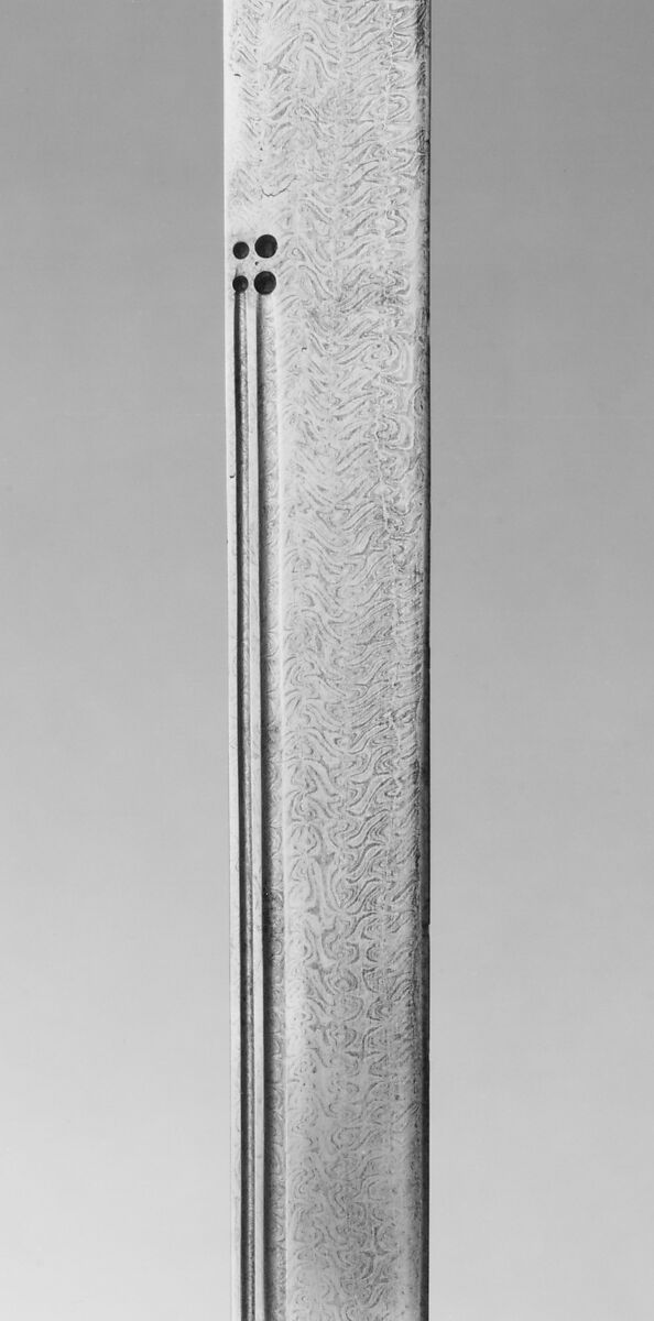 Saber with Scabbard and Belt Hook (清    腰刀), Steel, iron, silk, leather, wood, Chinese