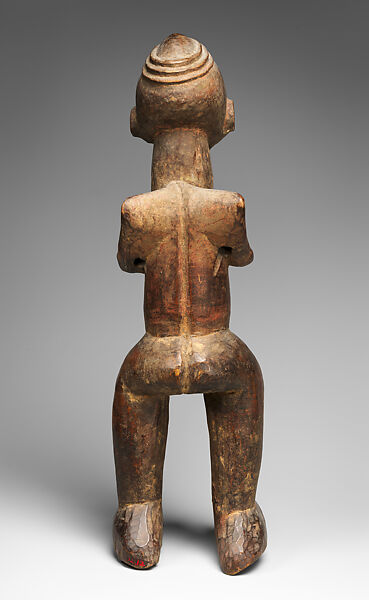 Yikeki male figure, Yaka artist and nganga (ritual specialist), Wood, paint(?), plant fiber, Yaka peoples