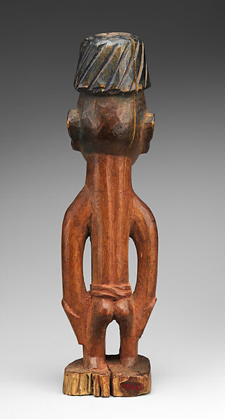 Twin Figure: Male (Ibeji), Ijebu-Yoruba artist, Wood, camwood powder, pigment, Ijebu-Yoruba peoples