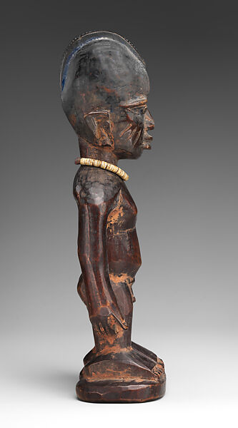 Twin Figure: Male (Ibeji), Yoruba artist, Wood, beads, nail, Yoruba peoples