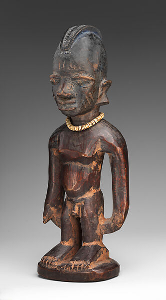 Twin Figure: Male (Ibeji), Yoruba artist, Wood, beads, nail, Yoruba peoples