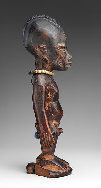 Twin Figure: Male (Ibeji), Yoruba artist, Wood, beads, nail, Yoruba peoples