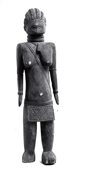 Figure: Female, Wood, pigment, patina stain, Mende peoples 