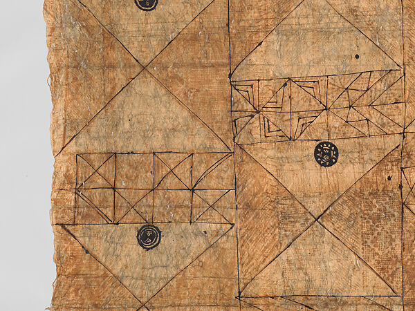 Barkcloth Panel (Gatu Vakaviti), Barkcloth, pigment, Fijian