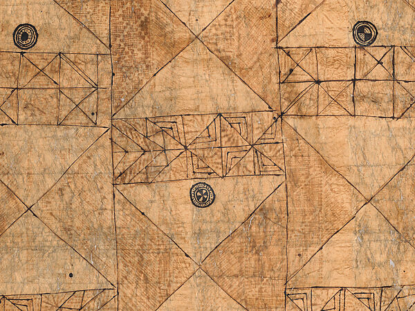 Barkcloth Panel (Gatu Vakaviti), Barkcloth, pigment, Fijian