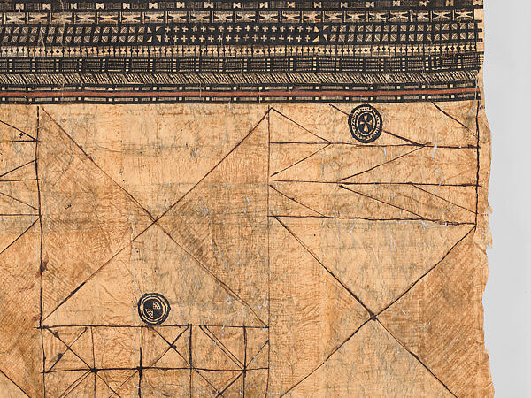 Barkcloth Panel (Gatu Vakaviti), Barkcloth, pigment, Fijian