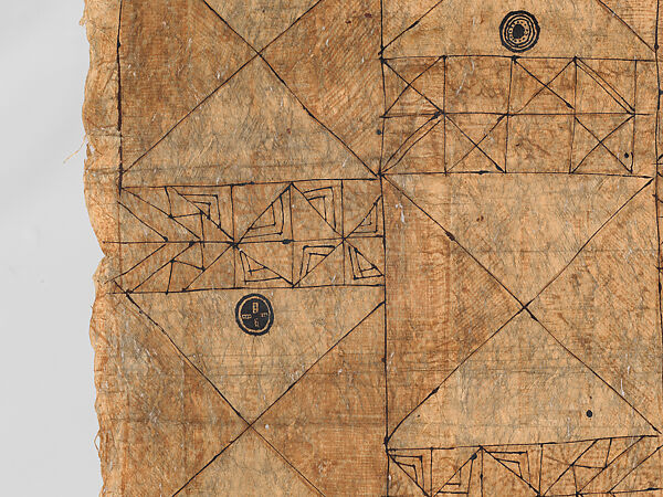 Barkcloth Panel (Gatu Vakaviti), Barkcloth, pigment, Fijian