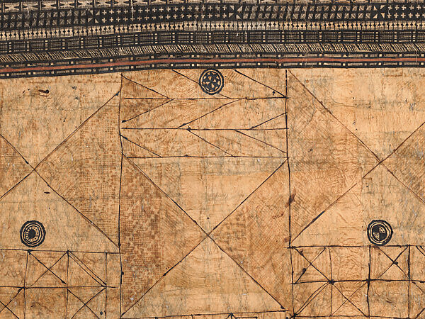 Barkcloth Panel (Gatu Vakaviti), Barkcloth, pigment, Fijian