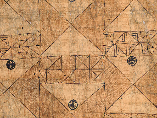 Barkcloth Panel (Gatu Vakaviti), Barkcloth, pigment, Fijian