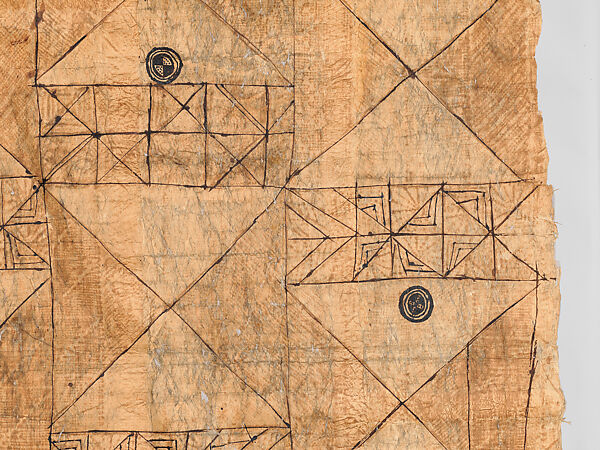 Barkcloth Panel (Gatu Vakaviti), Barkcloth, pigment, Fijian