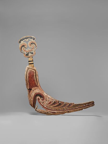 Canoe Prow Ornament (Taburi), Wood, paint, Massim region 