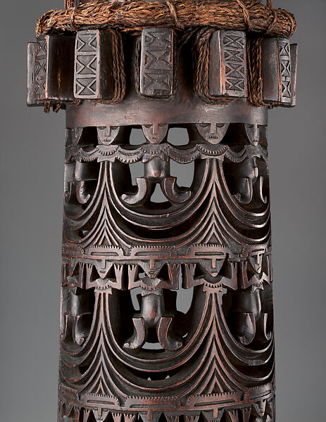 Drum (Pahu), Wood, sharkskin, fiber, Austral Islanders