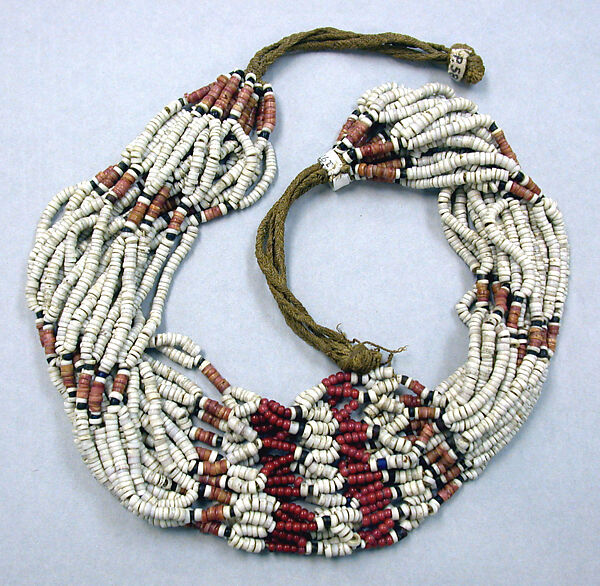 Necklace, Shell beads, glass beads, fiber, Banks or Aoba Islands 