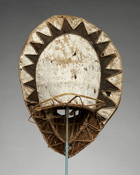 Mask (eharo), Barkcloth, cane, paint, fiber, Elema people