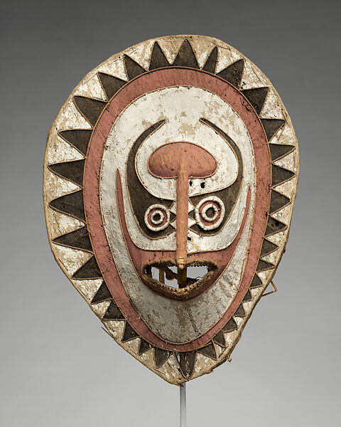 Mask (eharo), Barkcloth, cane, paint, fiber, Elema people 