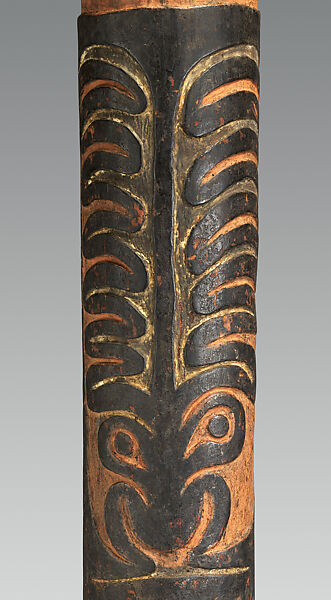 Drum, Wood, reptile skin, paint, bamboo, fiber, resin, Gogodala people