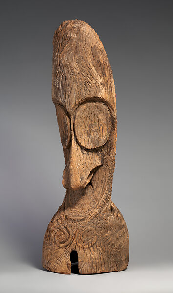 Finial from a Slit Gong (Atingting Kon), Wood, paint, Ambrym Island 