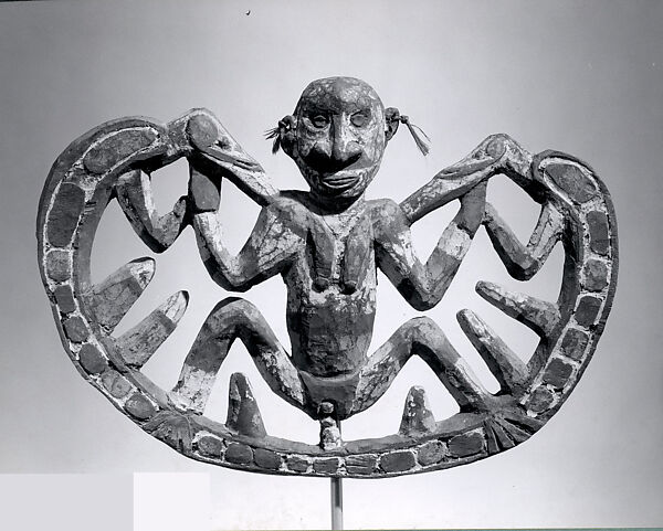 Suspension Hook (Samban or Tshambwan), Wood, paint, fiber, Iatmul people