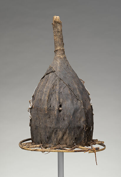 Eharo Mask, Bark cloth, wood, cane, fiber, feather, paint, Elema people