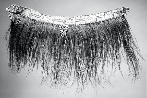 Head Ornament or Woman's Dance Belt, Jiop, Fiber, cassowary feathers, seeds, Asmat people 