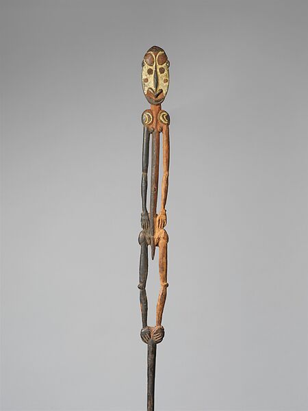 Lime spatula (Tap), Wood, paint, Iatmul people