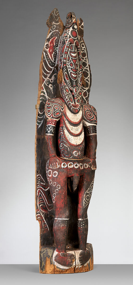 Ancestor figure, Kambot artist, Wood, paint, fiber, Kambot people