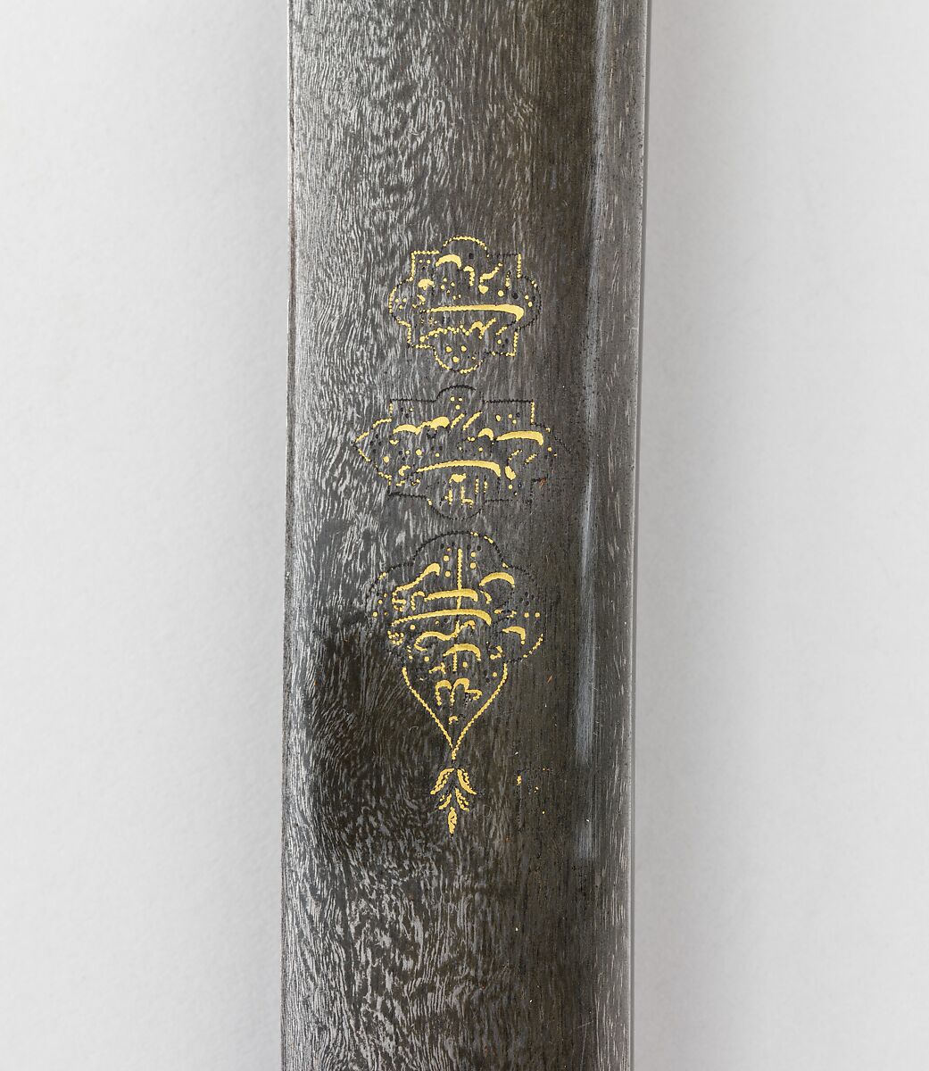 Sword (Shamshir) with Scabbard and Belt, Steel, gold, ivory, wood, enamel, velvet, silver, textile, hilt, scabbard, and belt, Indian; blade, northern India