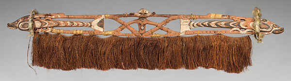 Ceremonial Plank, Wood, paint, feathers, fiber, cowry shell, dye, Iatmul people