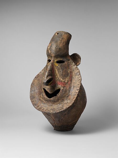 Head for Yam ceremony (Yena), Ceramic, paint, Kwoma people