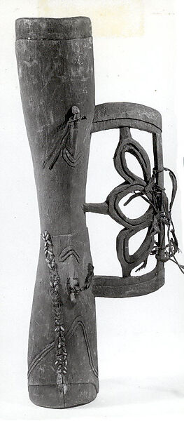 Drum, Wood, seeds, fiber, Asmat people 