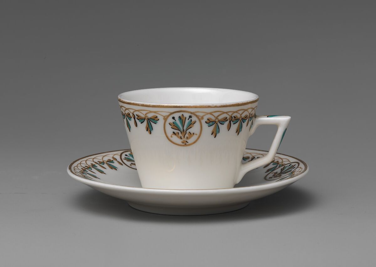 Demitasse Cup and Saucer, Union Porcelain Works (1863–1922), Porcelain, American 