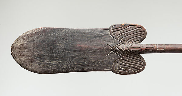 Paddle, Chief Chinasapitch, Wood, sago palm leaves, fiber, Asmat people