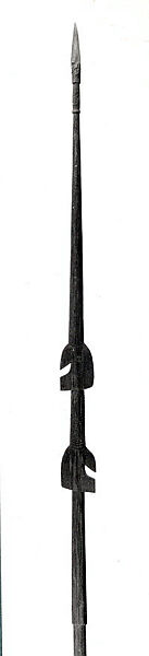 Spear, Wood, cassowary claw, Asmat people 